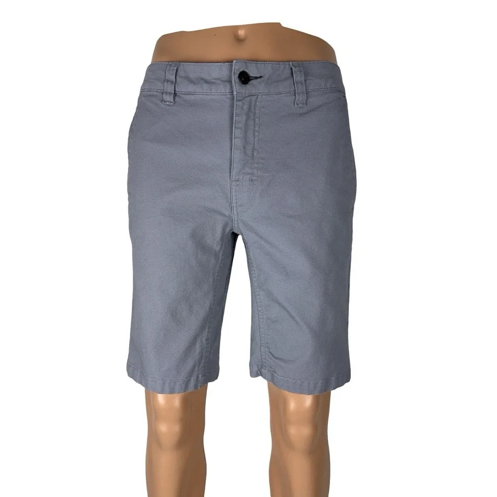 Stio Mens 33 Shorts Organic Cotton Stretch Casual Blue Gray Inseam 10